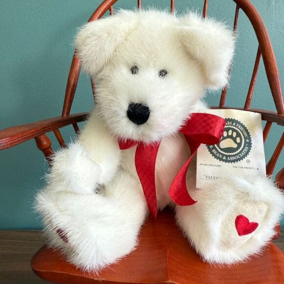 Vtg 90's Boyds Bears Valerie B Bearhugs w Tags Hearts Red White 510301 Teddy 10" - Picture 1 of 10